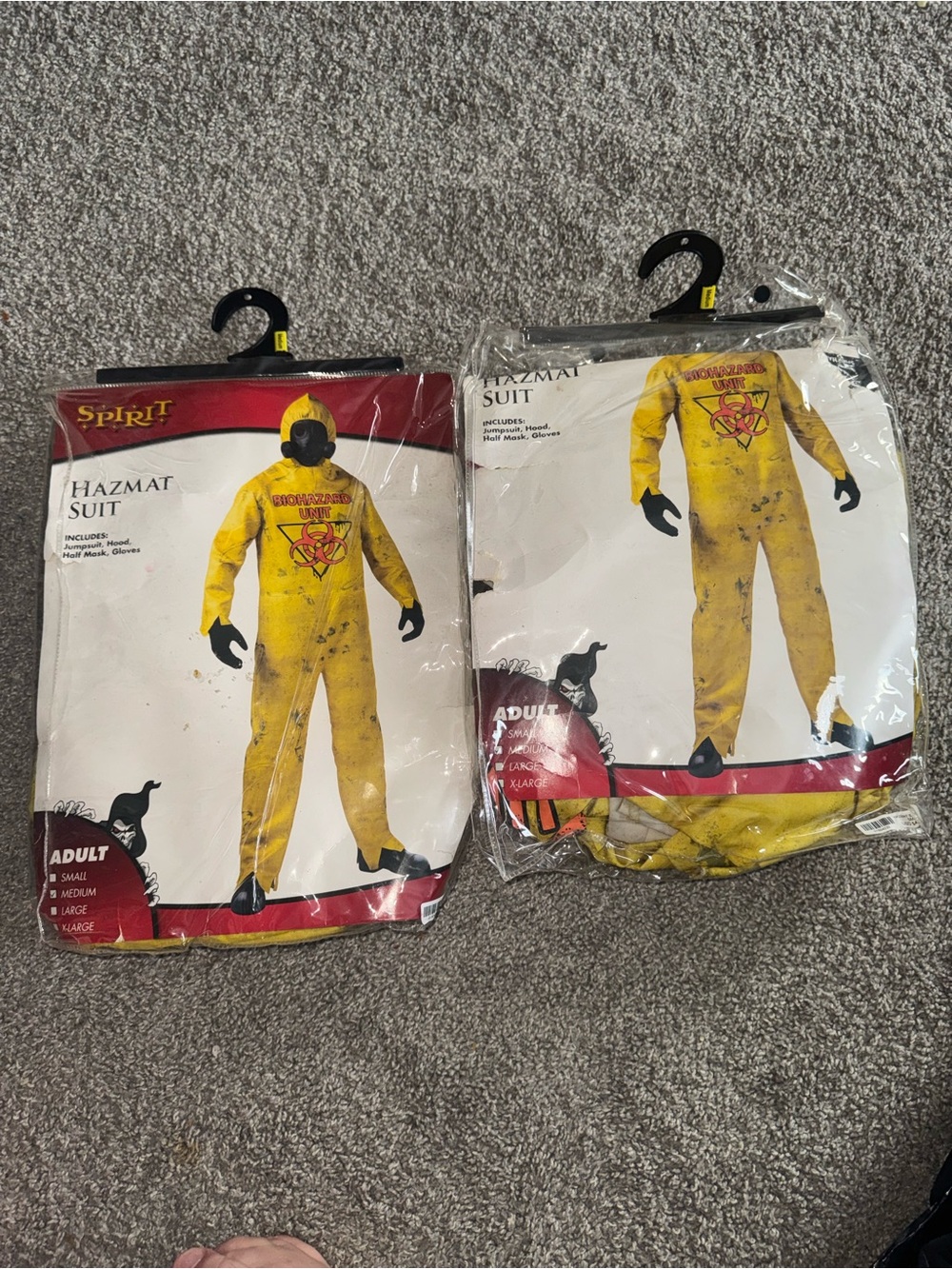 Spirit Yellow Hazmat Suit Kids Costume with Biohazard Print